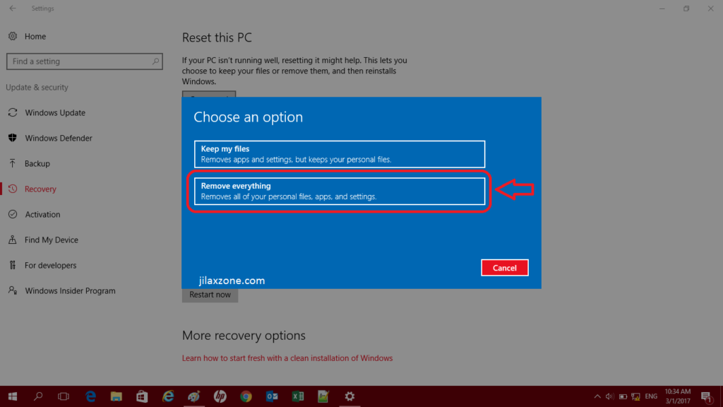 Reset Windows 10 jilaxzone.com Remove Everything