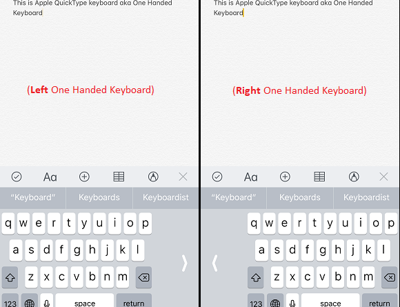 iOS 11 One Handed keyboard jilaxzone.com show off revised