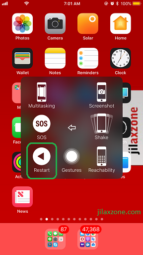 iOS 11 How to Restart jilaxzone.com press restart
