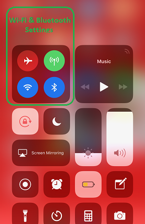 iOS 11 Control Center jilaxzone.com WiFi and Bluetooth