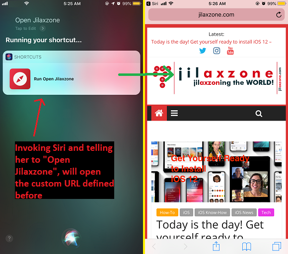 Siri Shortcuts test invoking custom shortcuts jilaxzone.com
