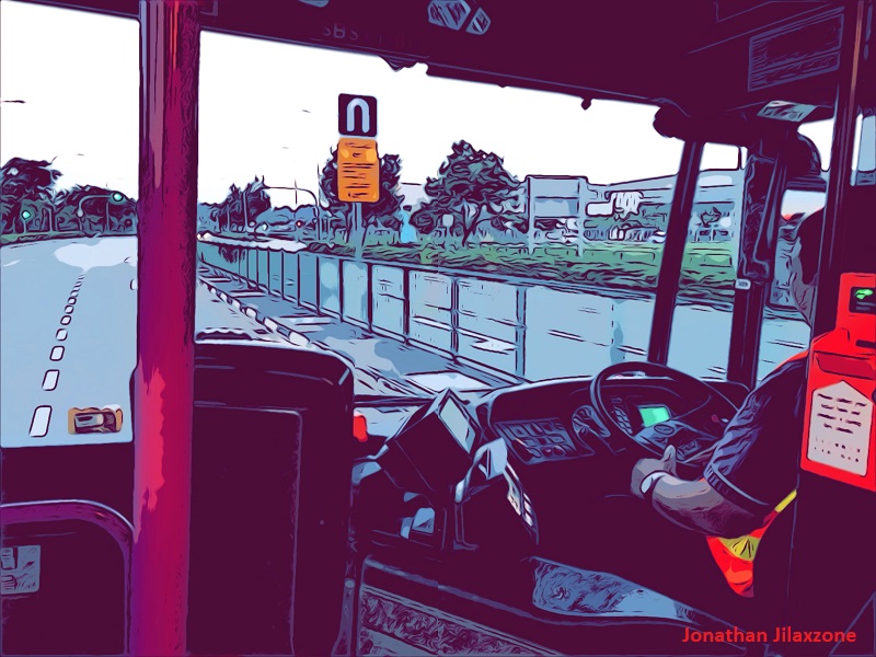 iOS 12 Comic Camera Filter jilaxzone.com Bus Driver doing U-turn