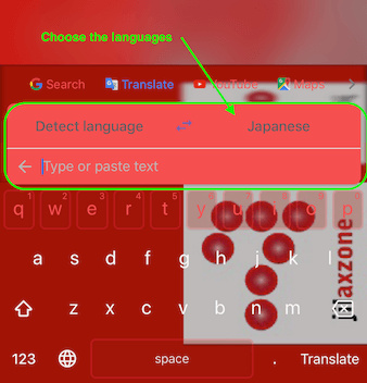 google translate on keyboard