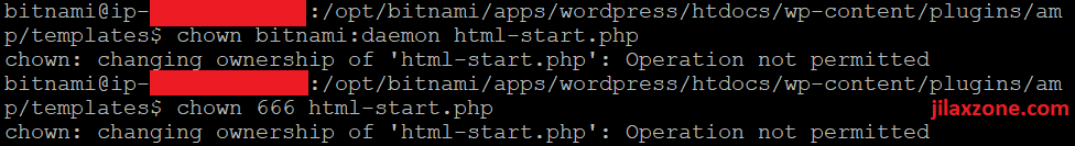 bitnami permission issue operation not permitted jilaxzone.com