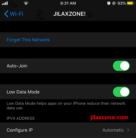 iPhone low data mode on wifi ios jilaxzone.com