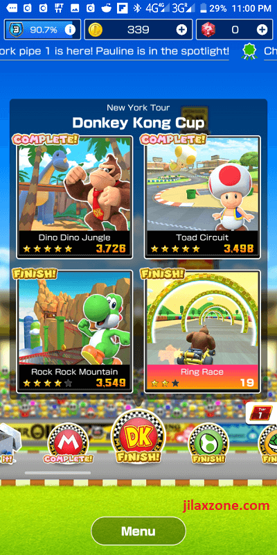 mario kart tour jilaxzone.com complete vs finish