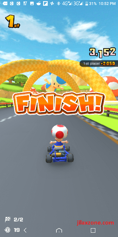 mario kart tour jilaxzone.com finish 1st winner