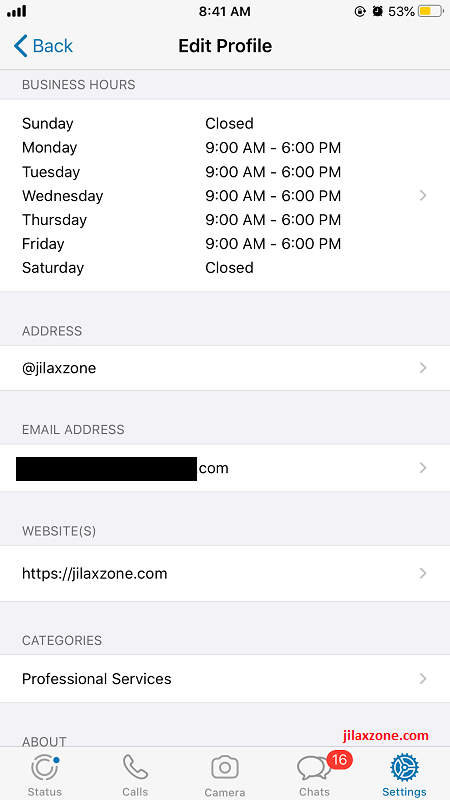 whatsapp business profile complete jilaxzone.com