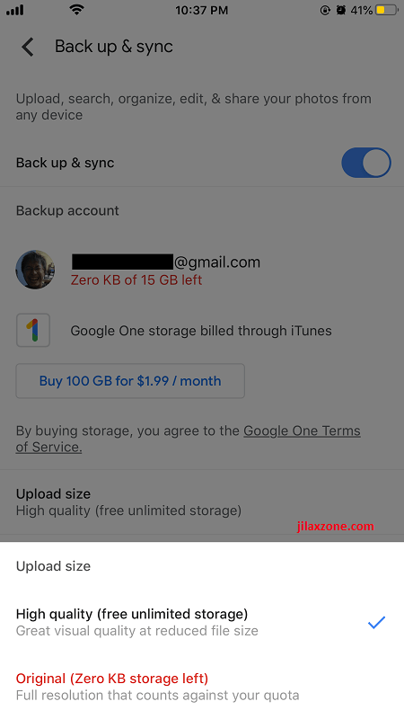 Google Photos Upload Size jilaxzone.com