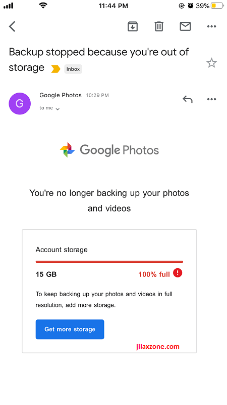 Google Photos backup stopped because you're out of storage jilaxzone.com
