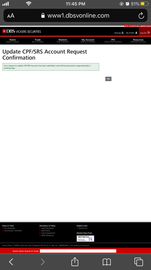 dbs vickers srs account confirmation jilaxzone.com