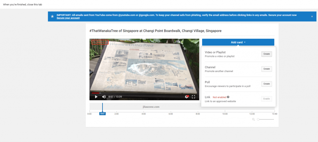 youtube redirect by add cards jilaxzone.com