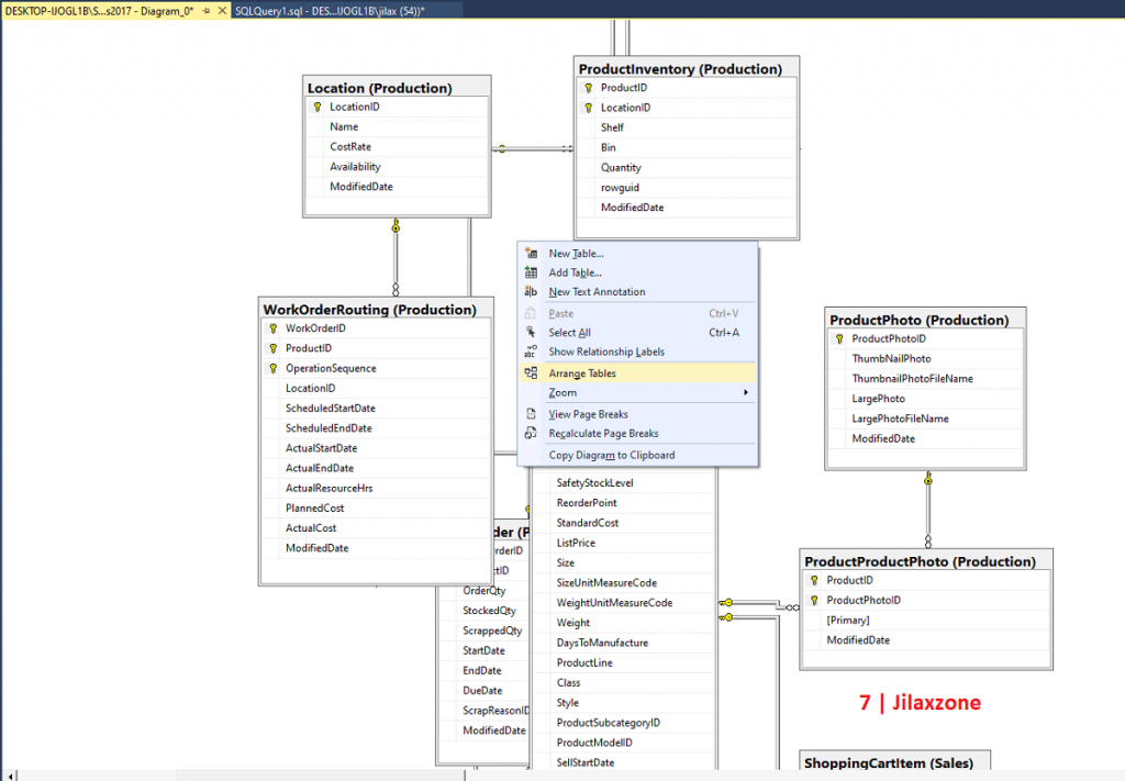 er diagram adventureworks database mssql youtube