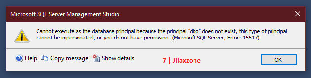 sql server error 15517 when creating database diagram