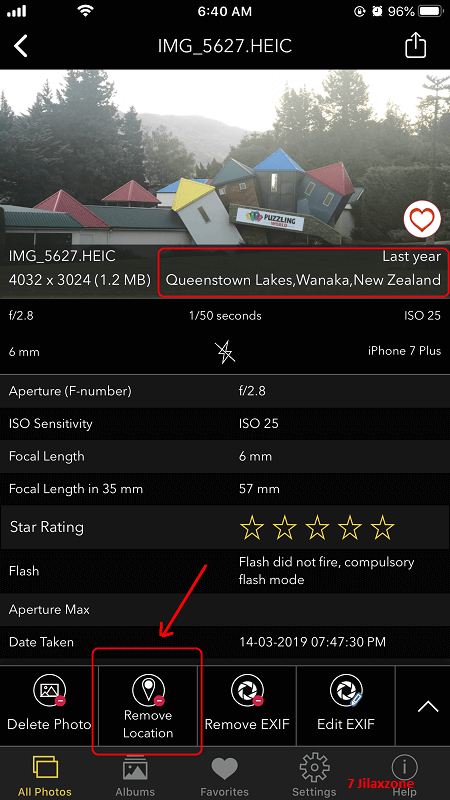 iPhone exif viewer remove photo location jilaxzone.com