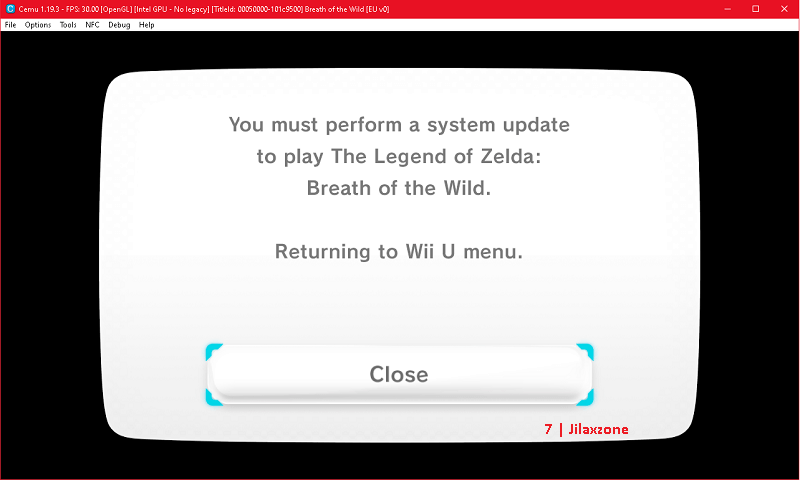 wii u emulator has stopped working botw