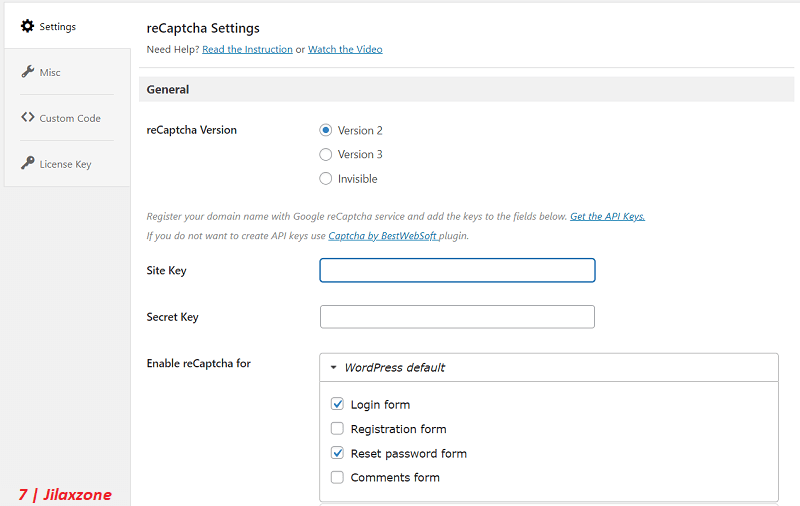 WordPress reCaptcha plugin by BestWebSoft jilaxzone.com