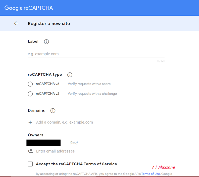 google recaptcha setup jilaxzone.com