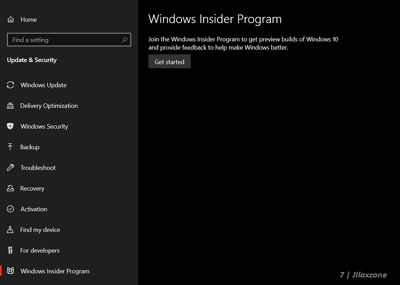Windows insider Program Settings jilaxzone.com