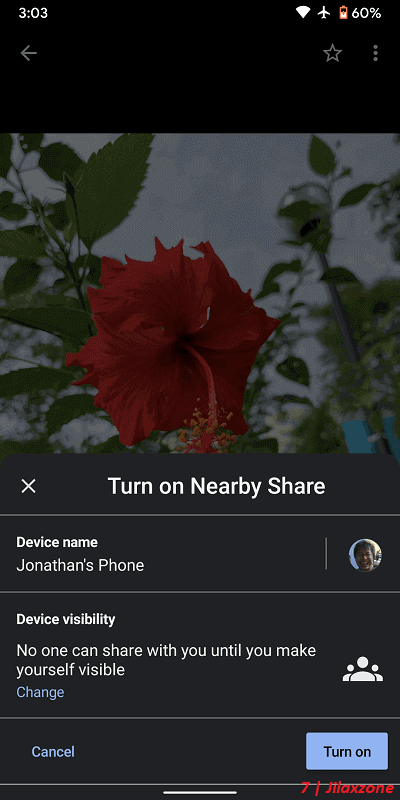 turn on nearby share jilaxzone.com