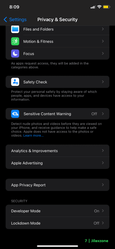 ios privacy and security sensitive content warning jilaxzone.com